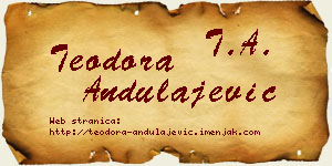 Teodora Andulajević vizit kartica